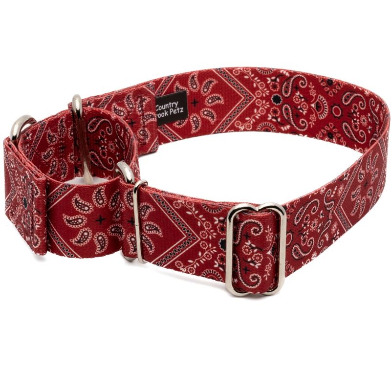 Country Brook Petz 1 1/2 Inch Red Bandana Martingale Dog Collar, 4 of 7