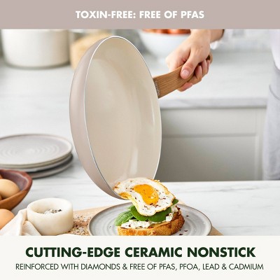 Taupe Aluminum 10-Piece Nonstick Ceramic Cookware Set