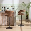 VECELO Bar Stools Swivel Adjustable Modern Pu Leather Barstools Set of 2/4, Counter Bar Stools with Back and Armrest for Bar or Kitchen - 4 of 4