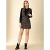 Allegra K Women's Plaid Preppy Knit Crossover V Neck Pinafore Mini Dress - 3 of 4