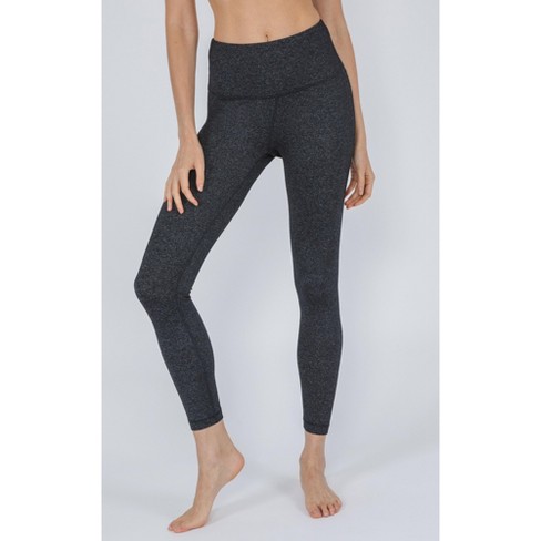 90 Degree By Reflex Womens Powerflex Polygiene High Waist Ankle Legging -  Heather Charcoal - Small