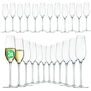 NutriChef Crystal Champagne Flutes - Ultra Clear, Elegant Champagne Glasses, Hand Blown - 1 of 4