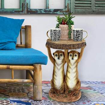 Design Toscano Kalahari Meerkat Maitre d's Sculptural Side Table