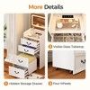 Sevobal Vanity Tables 3-in-1 Vanity Desk with Flip-Top Mirror, Hidden Stool Visible Glass Desktop, Convertible Vanity Set Open Shelf, Multicolored - 2 of 4