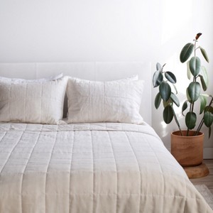 French Linen Box Stitch Quilt & Sham Set | BOKSER HOME - 1 of 4