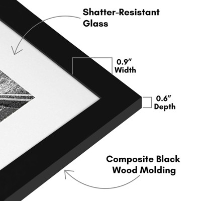 Black 11x14 Picture Frame with Shatter-Resistant Glass