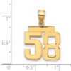 Black Bow Jewelry 14k Yellow Gold, Athletic Collection Medium Polished Number 58 Pendant - 2 of 3