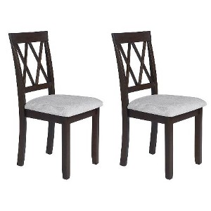 Kumasinova Upholstered Dining Chairs – Set of 2 Tufted Linen Fabric Kitchen Chairs with Arched Backrest, Accent Diner Chairs with Solid Wood Legs - 1 of 4