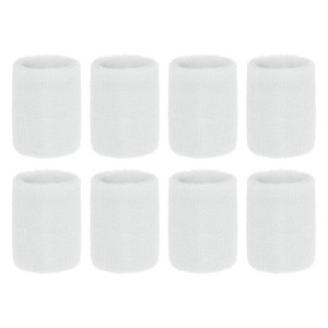 Unique Bargains Sweat Absorbent Elastic Tennis Badminton Basketball Wrist Sweatbands 8 Pcs - 1 of 4