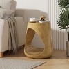CAVINAS Hollow Side Table, Modern Coffee Table with Imitation Wood Texture, 16.75" H End Table for Indoor and Outdoor - 2 of 4