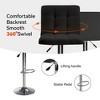 Bar Stools 1 Set of 2, Counter Height Bar Stools, Square Cushion Bar Stools with Back, Footstool, Cafe, Black, 2 pieces - 3 of 4