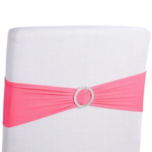 Juvale 50 Pack Pink Chair Sashes for Wedding Reception, Baby Shower, Birthday Party, Fits 13.5- to 16.5-Inch Chair Backs - 1 of 4