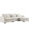 Oversized 122" Corduroy Cloud Modular L-Shaped Sectional Sofa with Big Deep Seat and Storage Ottoman, 4-Piece Free combination Sofa - 4 of 4