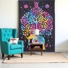 HomeRoots 80" X 56" Black Pink And Yellow Elephant Mandala Cotton Hanging Tapestry - 2 of 3