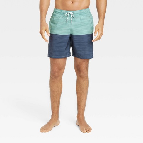 Men's 7 Colorblock Swim Shorts - Goodfellow & Co™ Blue M : Target