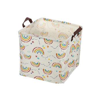 Unique Bargains Foldable Square Laundry Basket 1831 Cubic-in Assorted Color 1 Pc Rainbow