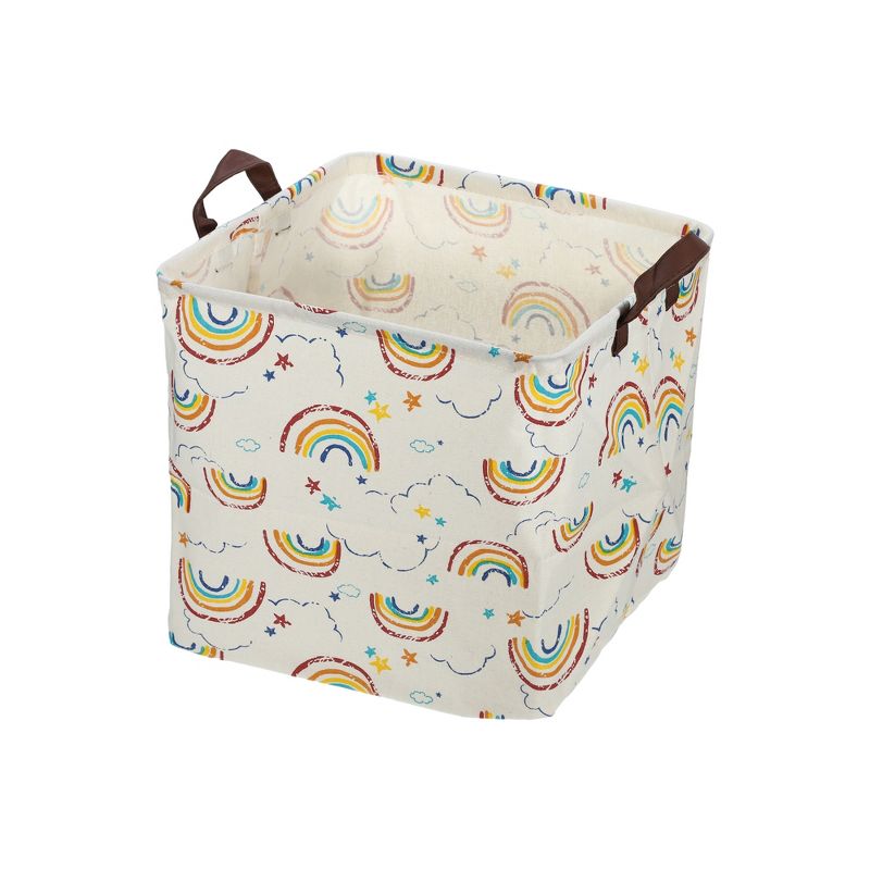 Unique Bargains Foldable Square Laundry Basket 1831 Cubic-in Assorted Color 1 Pc Rainbow, 1 of 7