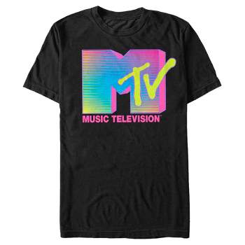 Men's MTV Retro Neon Stripe Logo T-Shirt