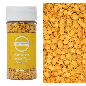 Mystic Sprinkles Glimmering Golden Stars Confetti 2.6 Ounce Bottle - 1 of 4