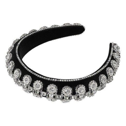 Unique Bargains Rhinestone Headband for Women Bling Padded Hairband Faux Crystal Hair Accessories Multicolor 1.18 inch Wide 1 PC