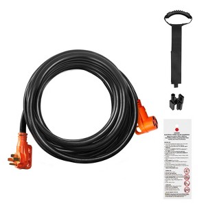 VEVOR 50 ft RV Extension Cord, 50 Amp, Heavy Duty STW RV Power Cord, NEMA 14-50R Female NEMA 14-50P Male Plug, Black - 1 of 4