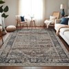 Machien Washable Area Rugs Vintage Printed Accent Carpet Non Slip Low Pile Indoor Mat Oriental Distressed Throw Rugs for Bedroom - 2 of 4