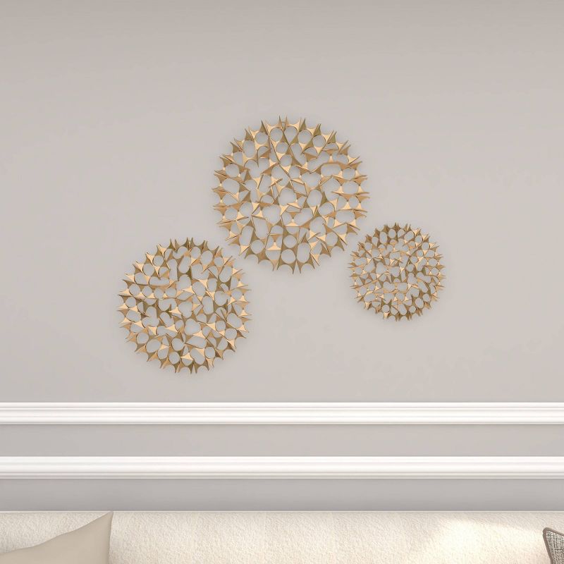 Set of 3 Metal Starburst Wall Decors with Cutout Design - Olivia & May, 1 of 20
