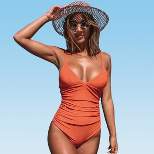 Women's Bright Day Shirring One Piece Swimsuit -Cupshe