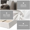 King Size Upholstered Platform Bed with Special Shaped Velvet Headboard, Metal & Solid Wood Frame,Cream - 3 of 4