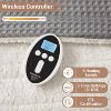 Waffle Heated Throw Blanket, Machine Washable Electric Blankets Fast Heating with LCD Controller, 6 Heat Levels & 1-4H Time Settings, Grey, 90"x100" - 3 of 4