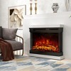 Tangkula 24" 3-Sided Electric Fireplace Insert w/Remote Control 3 Flame Colors 1-6H Timer - 2 of 4