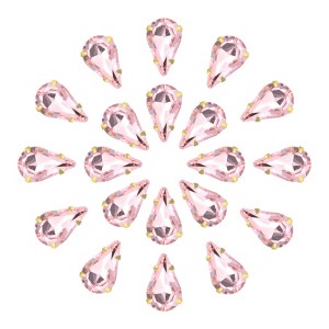 Unique Bargains Glass Craft Embellishments Flat Back Four Claws Teardrop Gems 20 Pcs - 1 of 4