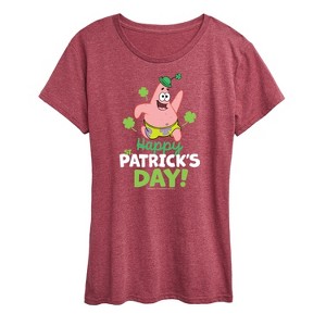 Women's - SpongeBob Squarepants - Happy St Patricks Day Short Sleeve Graphic T-Shirt - 1 of 4