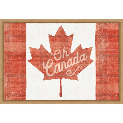 Amanti Art Oh Canada Flag by Sue Schlabach Canvas Wall Art Print Framed 23-in. x 16-in.
