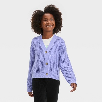 Girls' Cardigan Sweater - Cat & Jack™ Heather Gray S : Target