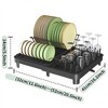 Dish Racks for Kitchen Counter, Expandable Dish Drying Rack with Drainboard, Rust-Resistant Dish Drainer with Removable Utensil Holder for Sink Black - 3 of 4