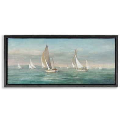 Stupell Industries Sailboat Fleet Ocean Waves, 25" x 11"
