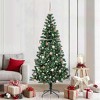 vidaXL Artificial Pre-lit Christmas Tree Green 82.7" PVC and Metal - 2 of 4