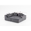 CAVINAS Comfy Corduroy Sofa with 4 Seaters,U Shape Sectional Sofa with All-Compressed Design,Sofa Couch for Living Room Furniture,Orange - 3 of 4
