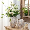 LuxenHome Modern Marble White 10-Inch Tall Stoneware Table Vase Multicolored - 4 of 4