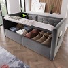 Daybed Sofa Bed - Modern Tufted Velvet Frame with Storage & Charging Port for Bedroom - 80.51" Wide Gray-3irtyhousy - 3 of 4