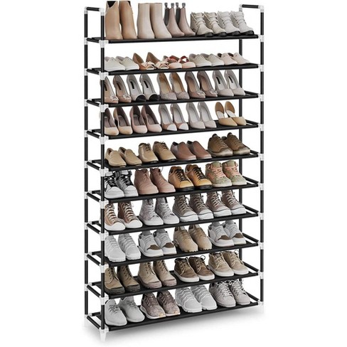 SONGMICS 10-Tier Shoe Shelf, Gray / 13 x 13 x 68.1 Inches