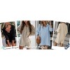 Zeagoo Womens Long Sleeve Rompers Casual Button Down One Piece Shorts Jumpsuit Loose Summer Outfits Beige M - 3 of 4