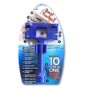 Boat Gadget 10-in-1 Boat Tool, Bottle Opener, Safety Whistle, Fishing Line Cutter, Marine Gas Cap Key, and More - Ideal for Boat Owners - Blue - 1 of 1