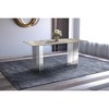 LeisureMod Kova Series Modern Rectangular Dining Table with Sintered Stone/Glass Top and Acrylic Base - 2 of 4