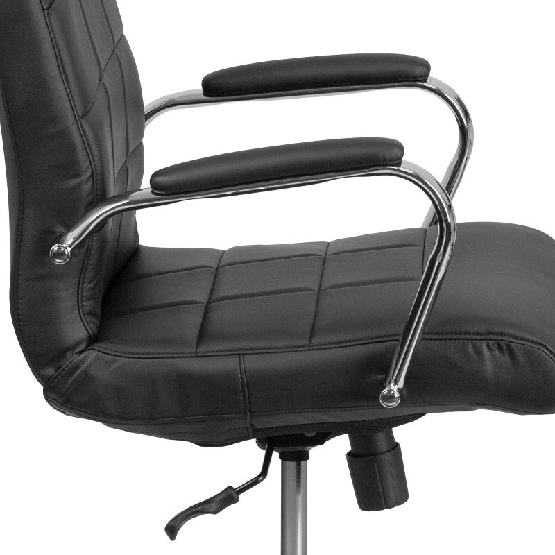 Flash Furniture Mid-Back Vinyl Executive Swivel Office Chair with Chrome Base and Arms, 5 of 12