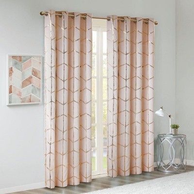 PAGED Metallic Print Total Blackout Curtains for Bedroom,Window Curtain Panels with Grommet Top,Curtains for Living Room,Machine Washable