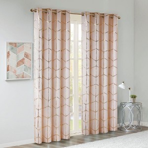 PAGED Metallic Print Total Blackout Curtains for Bedroom,Window Curtain Panels with Grommet Top,Curtains for Living Room,Machine Washable - 1 of 4