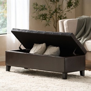 FONTOI Ottoman Bench with Storage, Foot Rest for Living Room Entryway Hotel, Dark Brown, 17.5"*16.33"*50.75" - 1 of 4