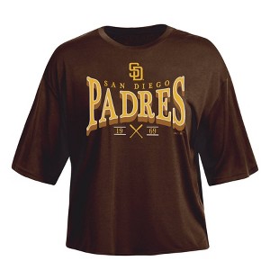 MLB San Diego Padres Women's Fashion Fit Crop T-Shirt - S : Target